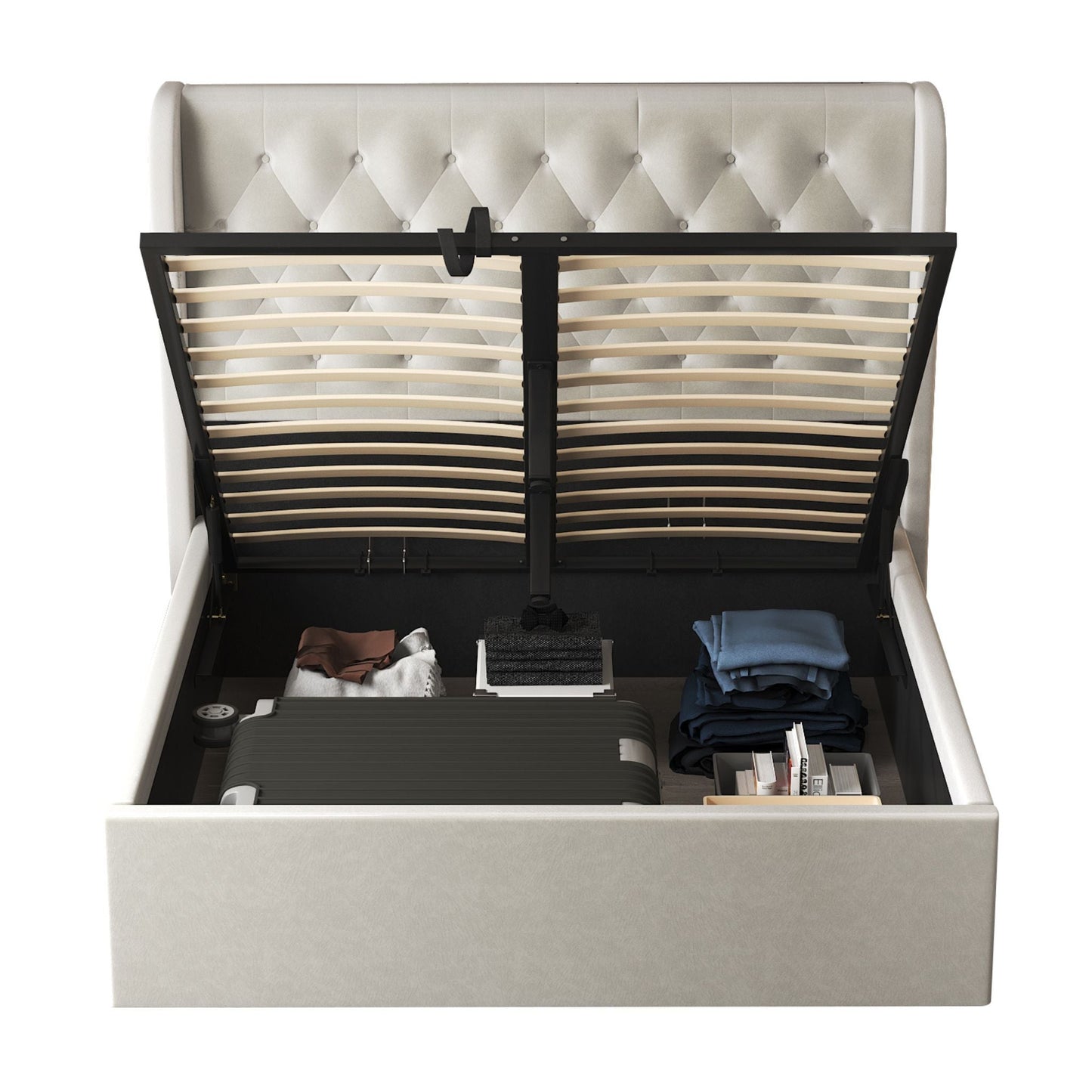 Letto contenitore sollevabile Brittany