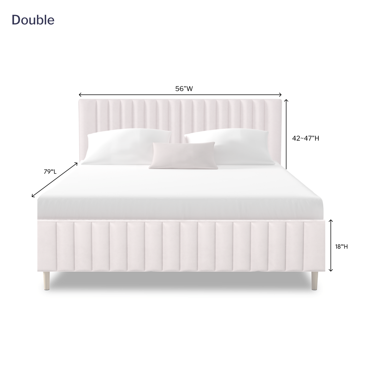 Letto a piattaforma in velluto Ava 