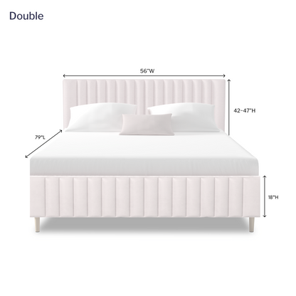 Letto a piattaforma in velluto Ava 