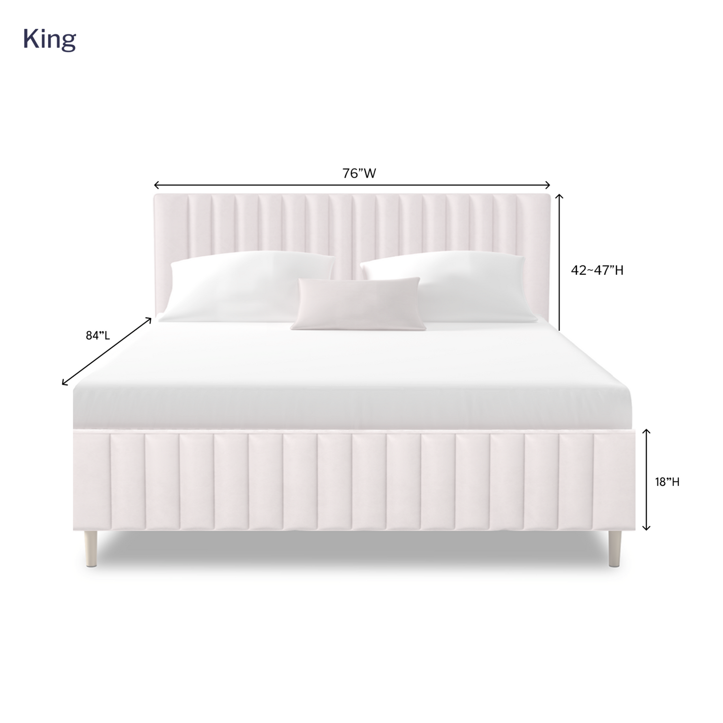 Letto a piattaforma in velluto Ava 