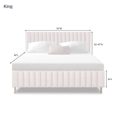 Letto a piattaforma in velluto Ava 