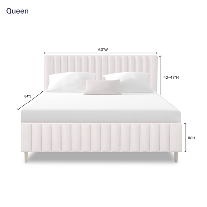 Letto a piattaforma in velluto Ava 