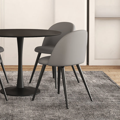 Sedia Alan PU con gambe nere