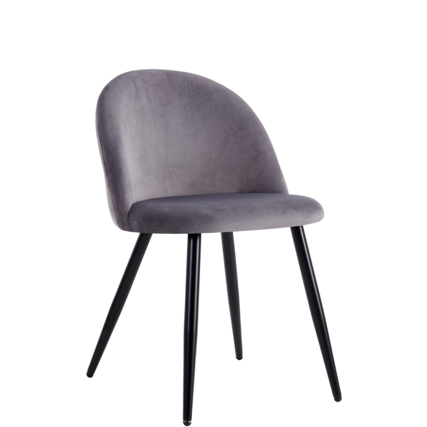 Sedia Alan Velvet con gambe nere