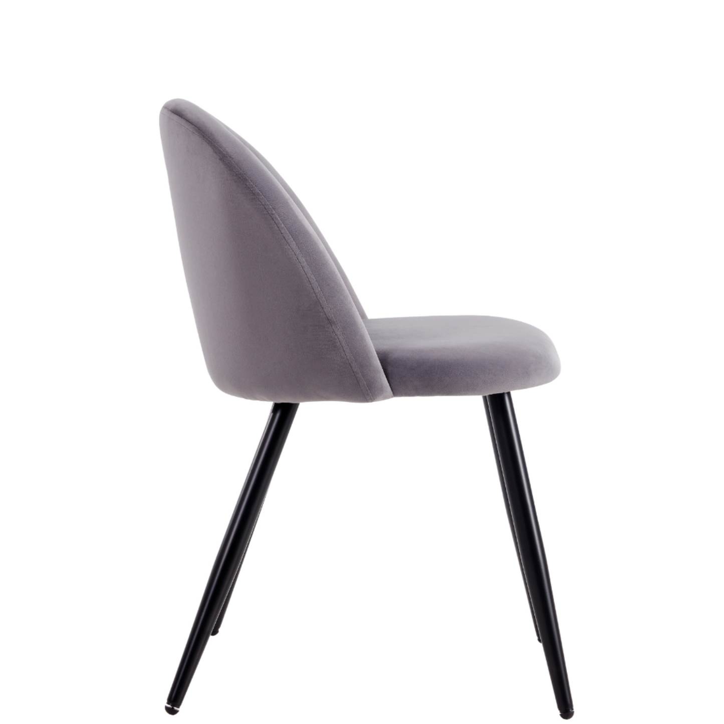 Sedia Alan Velvet con gambe nere