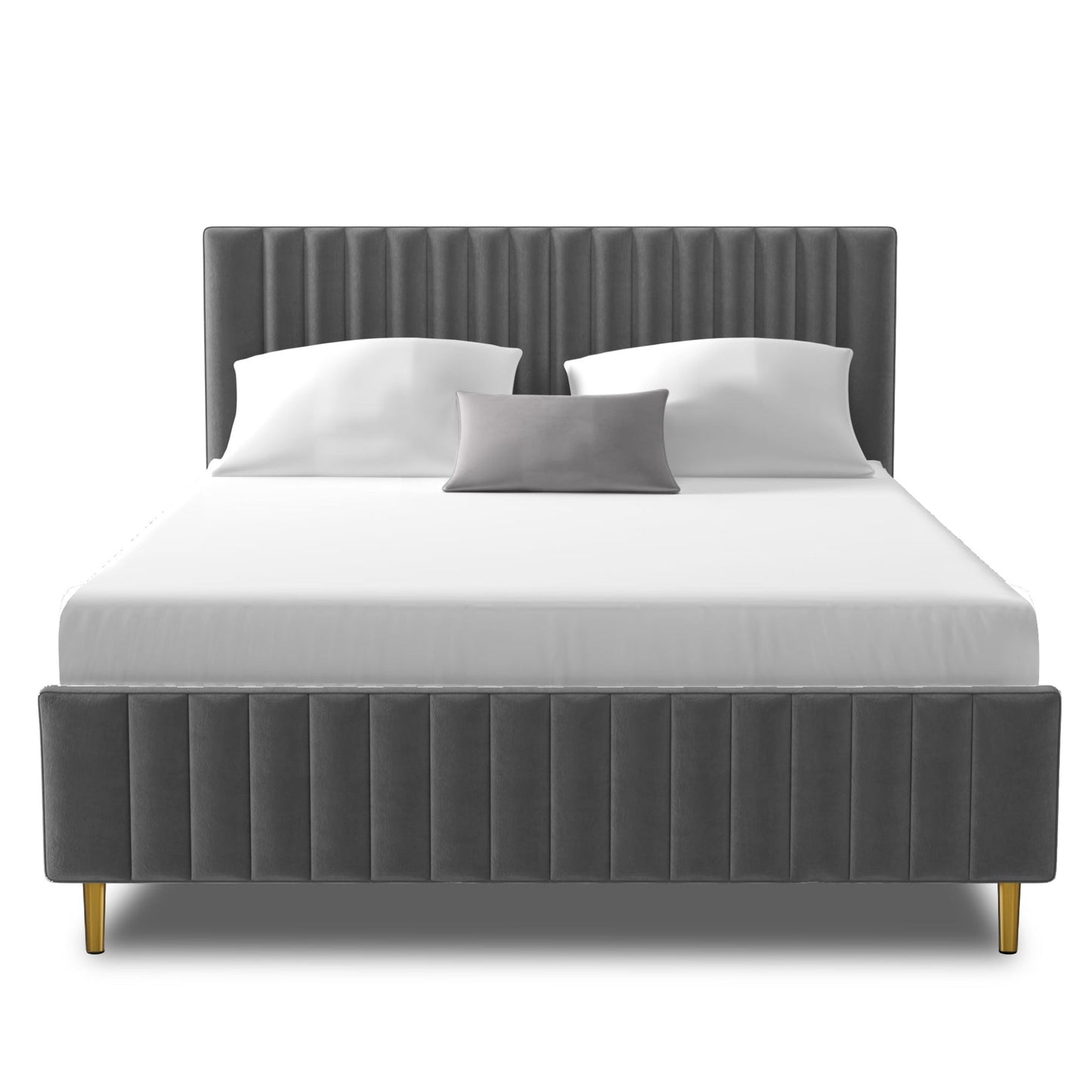 Letto a piattaforma in velluto Ava 