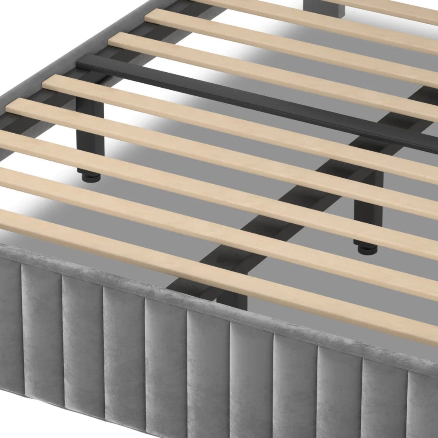 Letto a piattaforma in velluto Ava 