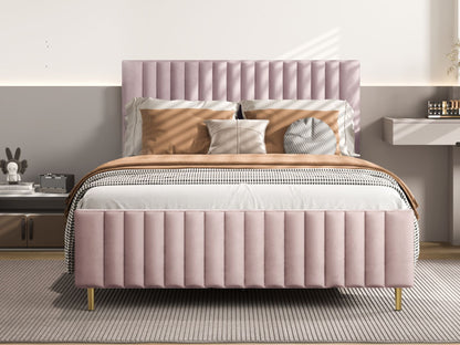 Letto a piattaforma in velluto Ava 