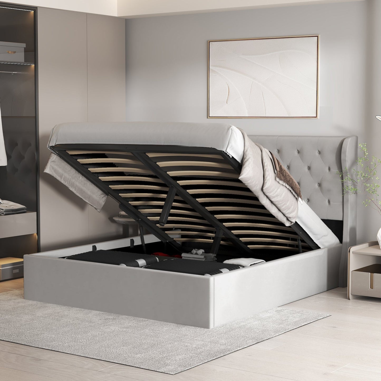 Letto contenitore sollevabile Brittany