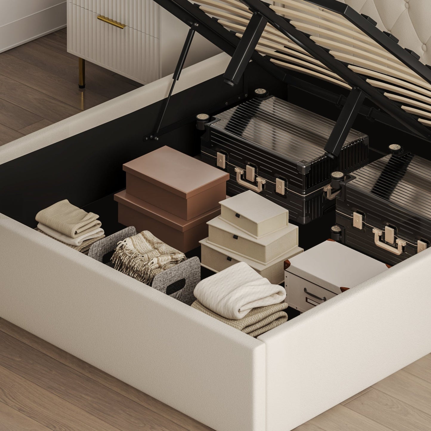 Letto contenitore sollevabile Brittany