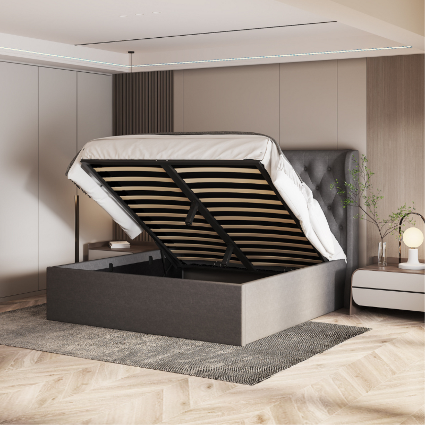 Letto contenitore sollevabile Brittany