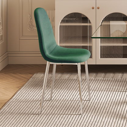 Sedia Sera Jade Velvet con gambe cromate