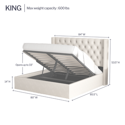 Letto contenitore sollevabile Nora