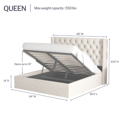 Letto contenitore sollevabile Nora