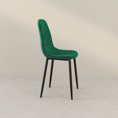 Sedia Sera Velvet con gambe nere