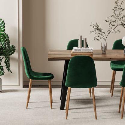 Sedia Sera Velvet con gambe impiallacciate