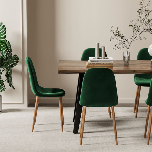 Sedia Sera Velvet con gambe impiallacciate